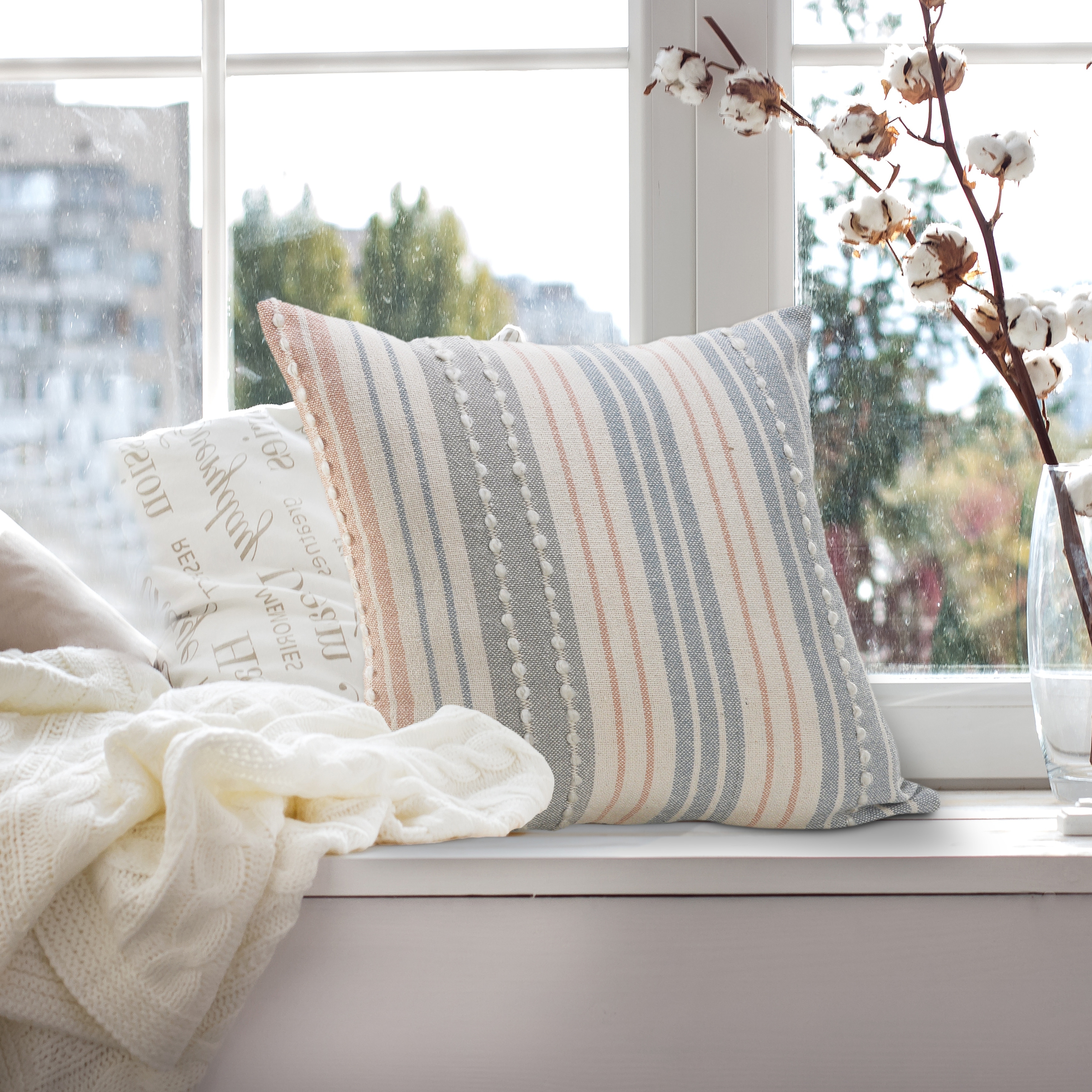 Sevita Delicate Textured Striped Throw Pillow On Sale Bed Bath