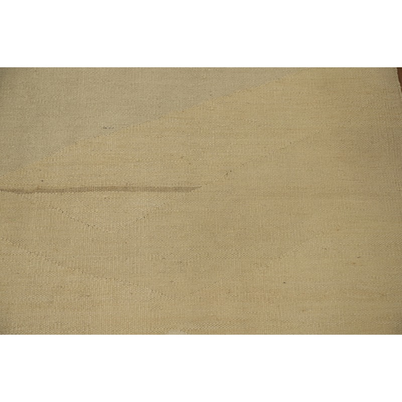 Hand Woven Oriental 100% Wool Carpet Southwestern Modern Multi-Colored Kilim Runner Rug - 9' 11'' X 2' 9''