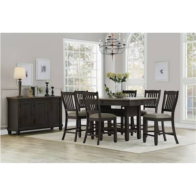 Moreen Black Gray Fabric Dining Room Set