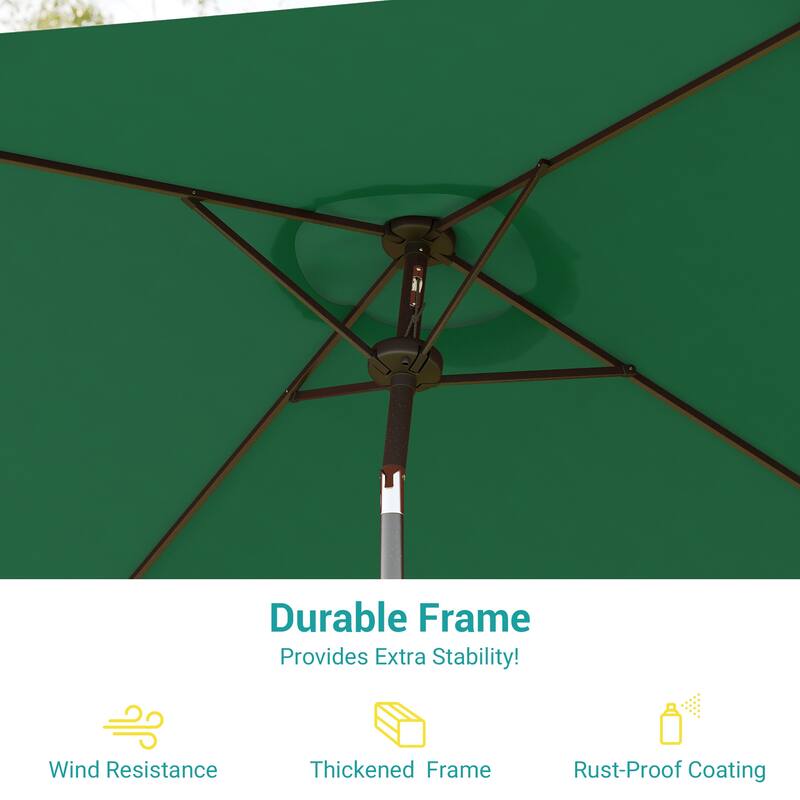 BONOSUKI 6.5x6.5Ft Patio Market Umbrella Weather-Resistant Frame