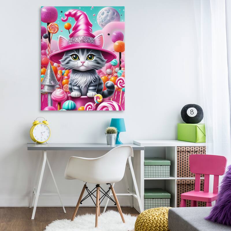 Stupell Kitten Among Pink Candies Canvas Wall Art Design By Tabz Jones
