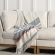 preview thumbnail 1 of 5, Villa by Classic Home Taylor 100% Belgian Linen Green Multicolor Throw Blanket
