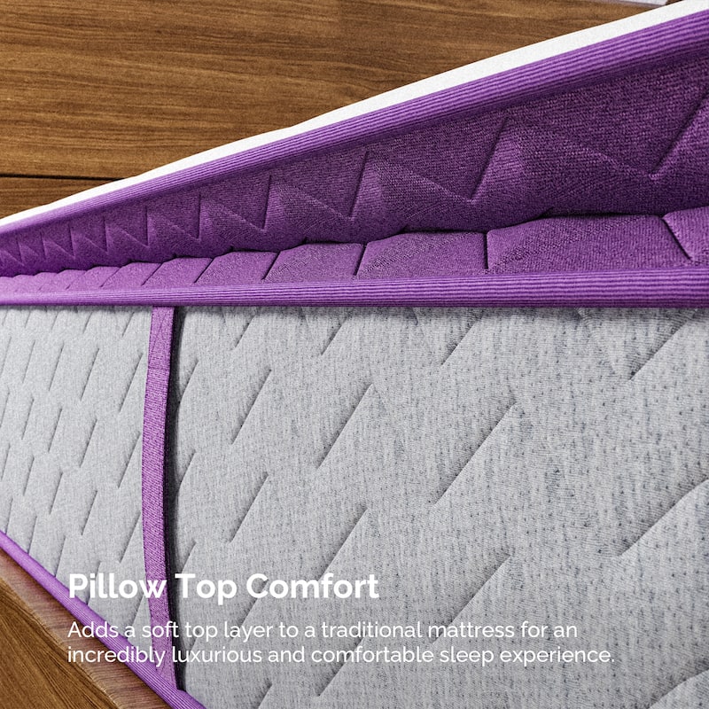 14" Medium Firm Pillow Top Mattress - Bamboo Charcoal Foam, 5-Zone Support, CertiPUR-US® Certified