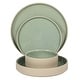 preview thumbnail 2 of 10, Gibson Elite Liberty Bay 16-Piece Pottery Clay Stoneware Stackable Dinnerware Set - Reactive Glaze, Service for 4