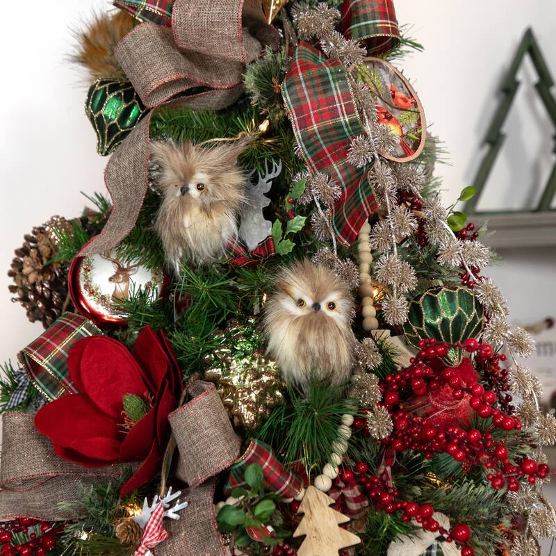 4.5" Green Pine Cone with Bronze Glitter Glass Christmas Ornament