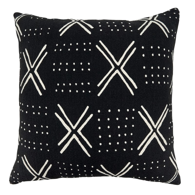 Throw Pillow With Dark Mudcloth Design
