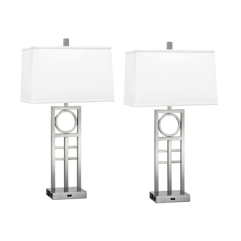 Attra 26 in. Brushed Steel Desk Lamp - Set of 2