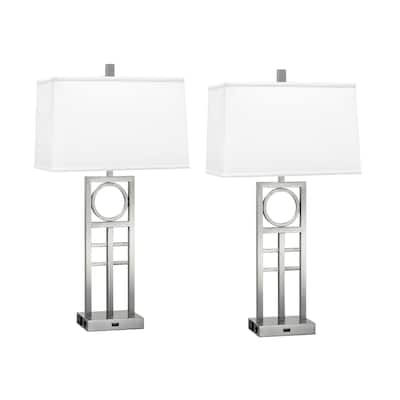 Attra 26 in. Brushed Steel Desk Lamp