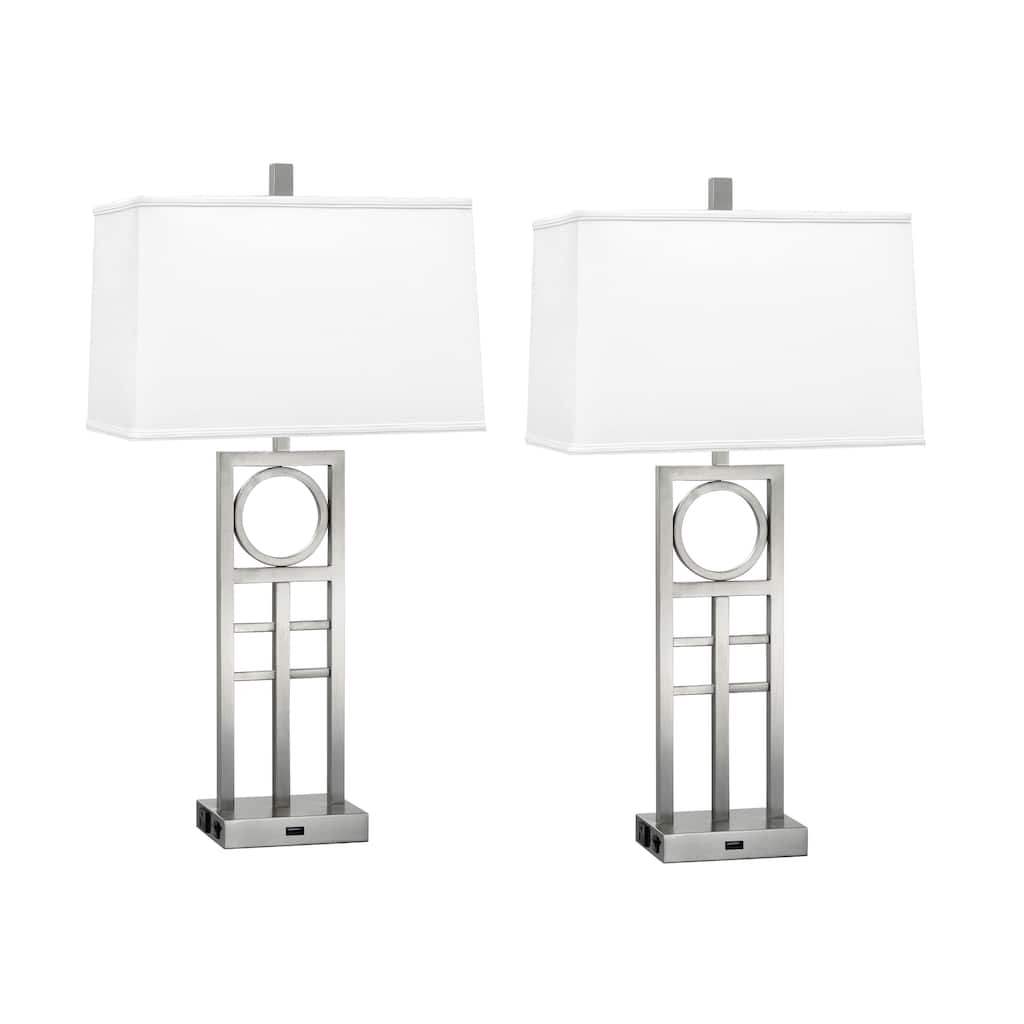 Attra 26 in. Brushed Steel Desk Lamp