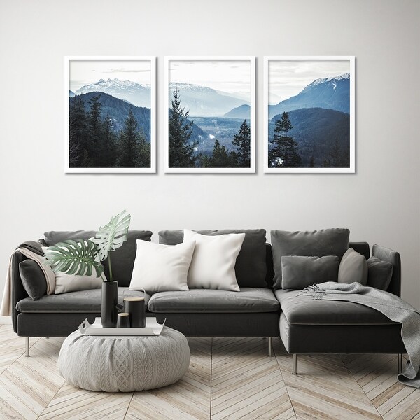 3 Piece Framed Triptych Morning Mountain Views by Tanya Shumkina TRI-SET-19-F1824並行輸入 \" Morning Light Triptych \" 3 - Pieces 24\" H x 36\" W Wood
