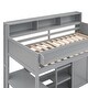 preview thumbnail 8 of 24, Twin Size Loft Kids Bed Frame with Storage Shelves, Wardrobe, and Desk, Grey