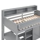 preview thumbnail 8 of 24, Wood Twin Size Loft Kids Bed Frame with Multiple Storage Shelves, Wardrobe, and Built-in Desk, Safety Guaranteed, Grey