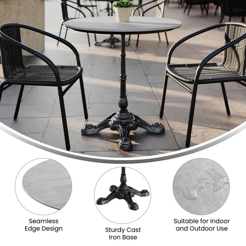 Commercial All-Weather HPL Tabletop with Bistro Base