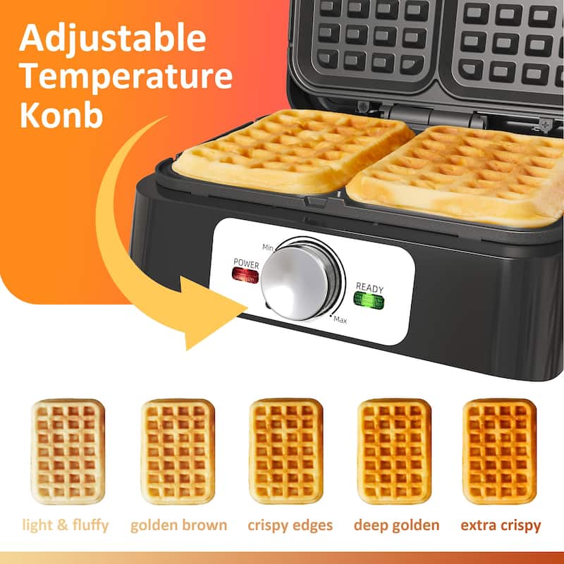 2-Slice Waffle Maker with Adjustable Temperature Control