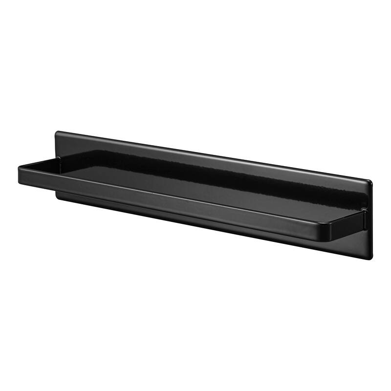 Yamazaki Home Magnetic Kitchen Towel Hanger, Steel, Holds 3 lbs - L 1.77 x W 11.02 x H 1.97 inches - Black