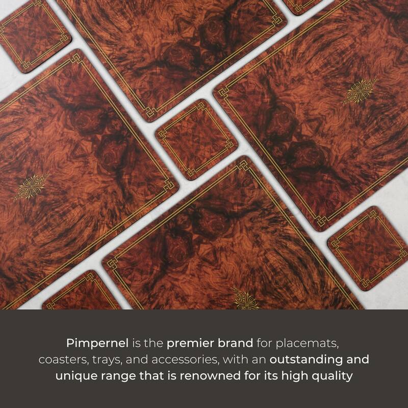 Pimpernel Set of 6 Walnut Burlap Coasters - 4 Inches Sq.