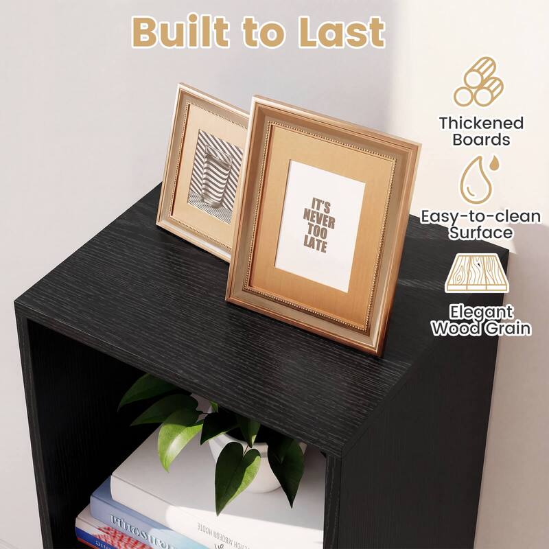 Costway 2/3-Cube Bookcase Open Back Bookshelf with Anti-tip Kit Modern