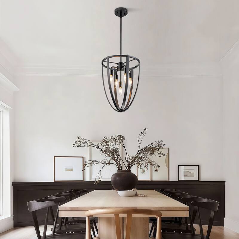 Starsky Farmhouse Industrial 5-Light 12in. Geometric Cone Chandelier
