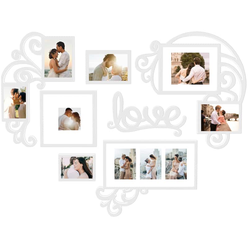 HELLO LAURA Heart-Shaped Photo Frame Set Wall Hanging Picture Frame