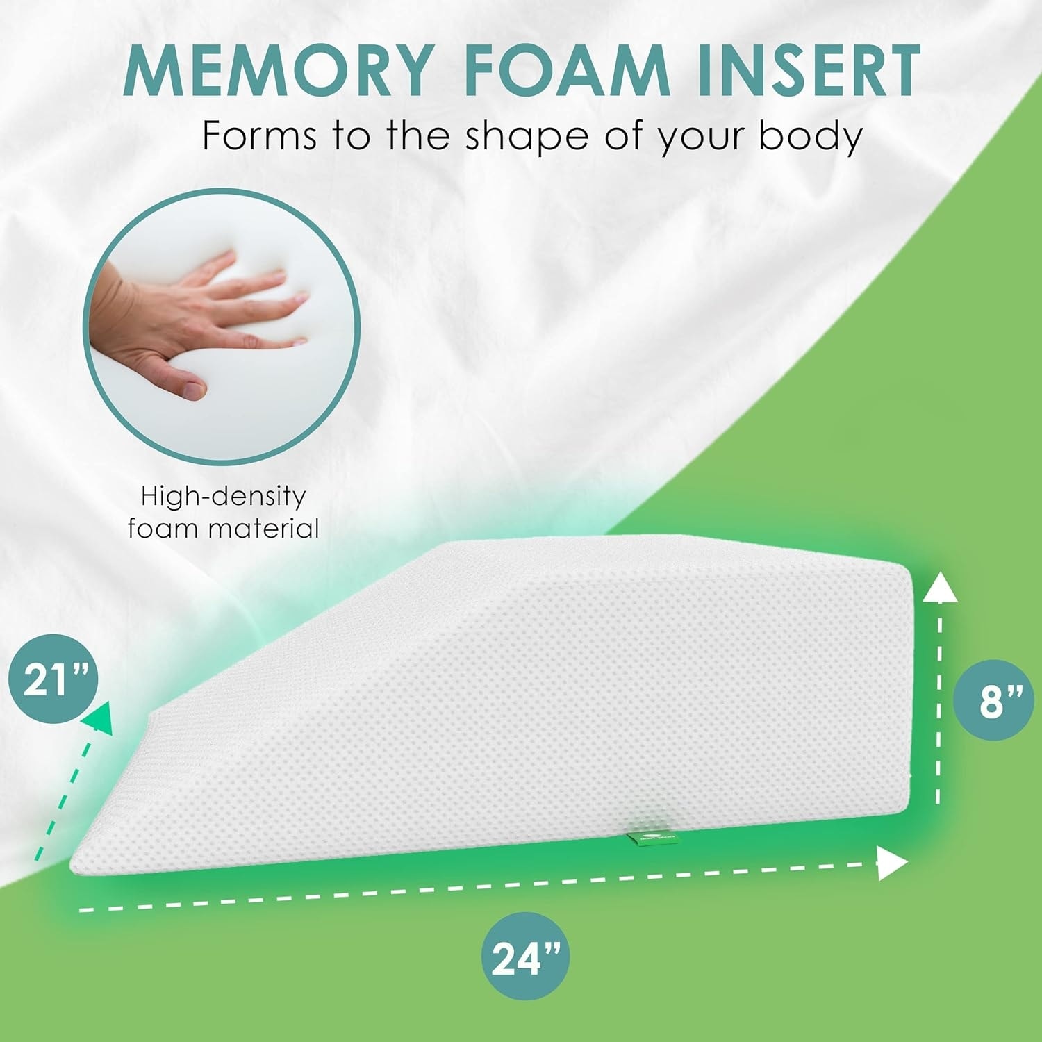 Wedge Pillows 8 Inch Leg Pillows for Sleeping Post Surgery Back Hip and Knee Discomfort w Washable Cover White Soft Standard Single