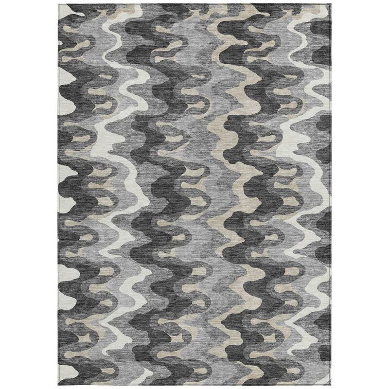HomeRoots Abstract Transitional Rectangle Outdoor Rug