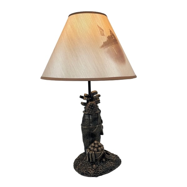 Zeckos Golf Lovers Tee Time Light Golf Bag Table Lamp Decorative Shade