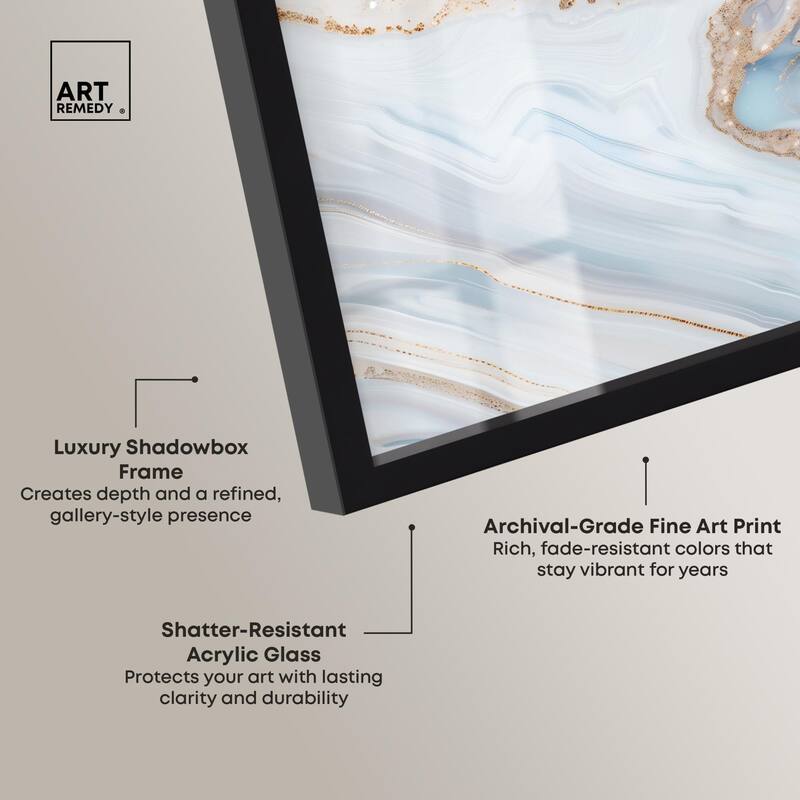 Icy Glitter Stone I Shadowbox by Art Remedy