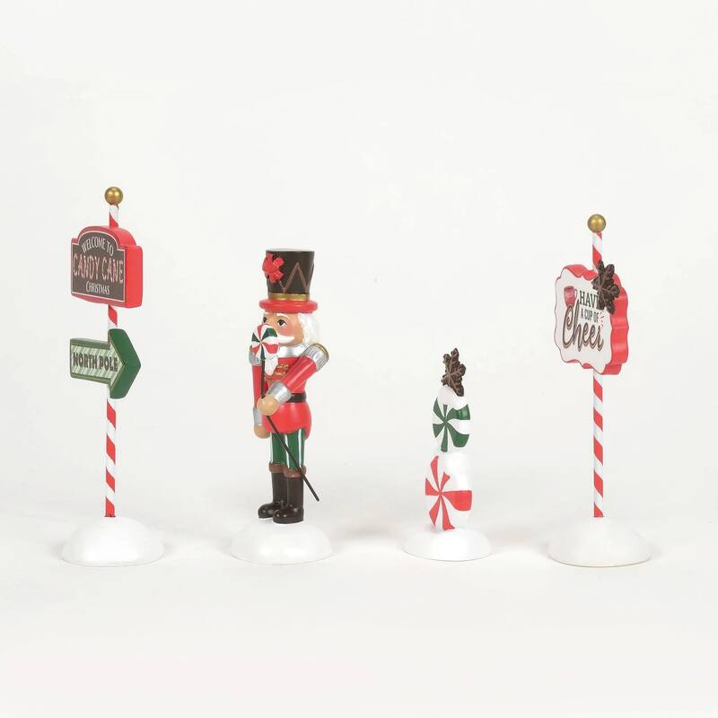 Department 56 Village Cross Product Peppermint Panache - Set of 4 - 6013618