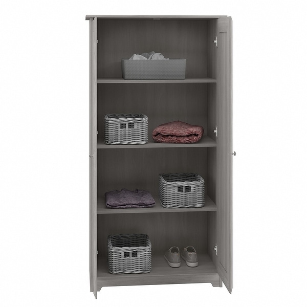 Cabot Espresso Oak Tall Storage Cabinet with Doors - 31.38 Cabot Espresso Oak Tall Storage Cabinet with Doors - 31.38