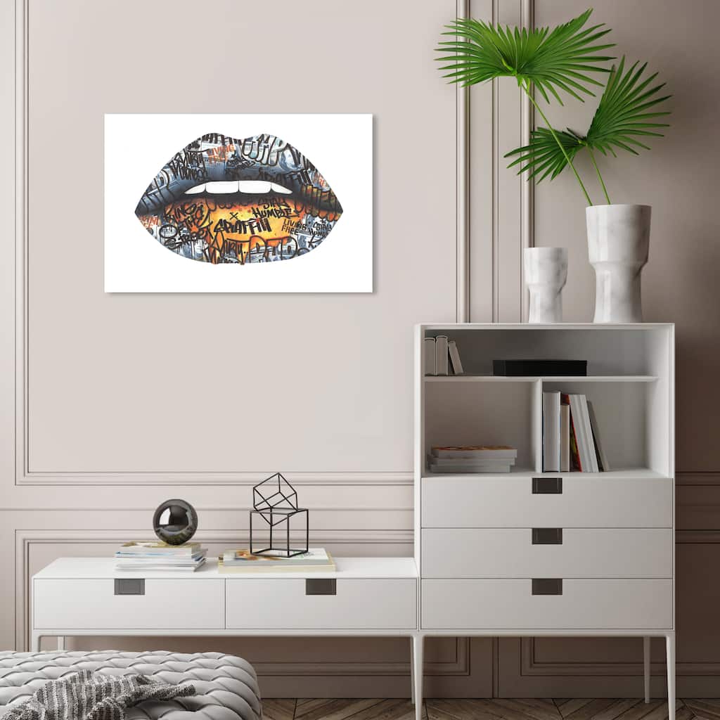 Wynwood Studio Canvas Fashion and Glam Dollars Graffiti Gray Modern & Contemporary Wall Art Canvas Print