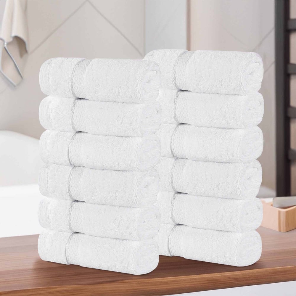 Superior Niles Cotton Ultra-Plush Absorbent Face Towel/Washcloths, Set of 12