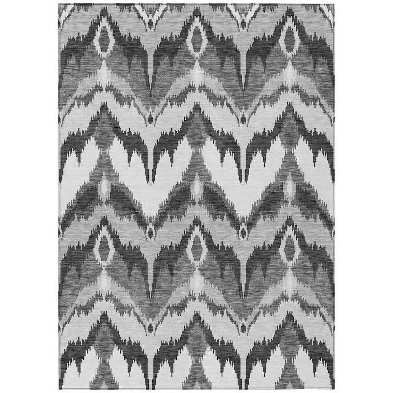 HomeRoots Ikat Transitional Rectangle Outdoor Rug
