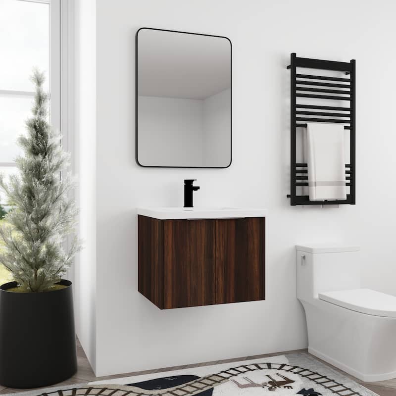 BNK 24"/30"/36" Single Sink Bathroom Vanity with Soft Close Door, Modern Floating Vanity