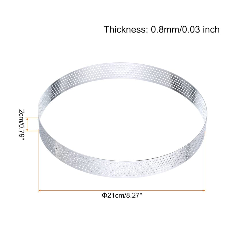 Stainless Steel Cake Rings Round Perforated Circle Baking Dessert Cake Ring - 8.3"