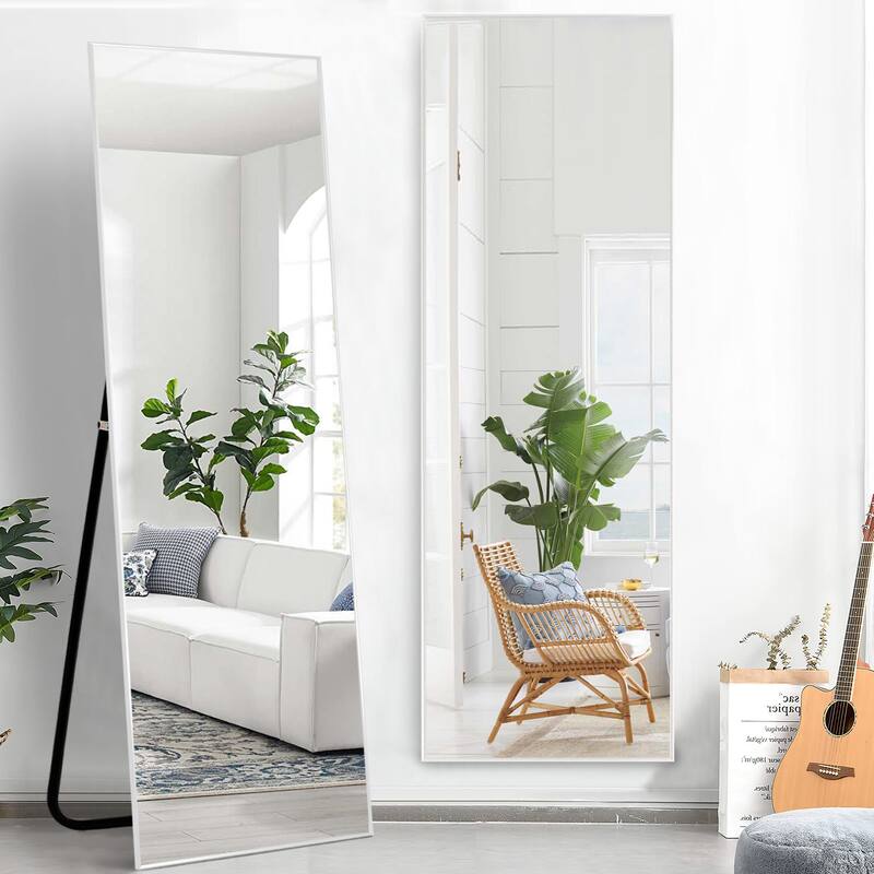 HomeRoots Narrow Minimal Gold Full-length Floor Mirror With Standing - 24