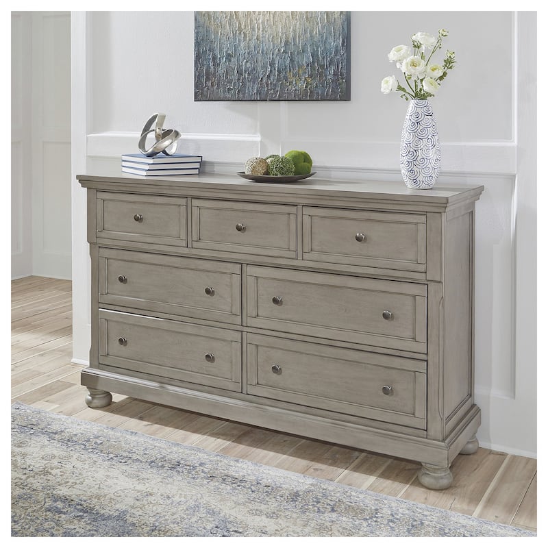 Signature Design by Ashley Canterbury Burnished Grey Dresser - Light Gray - 7-drawer