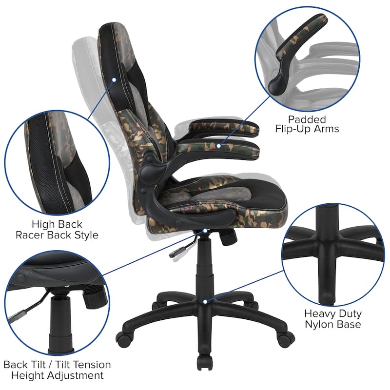 Gaming Desk Bundle - Cup & Headphone Holders/Mouse Pad Top
