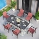 preview thumbnail 24 of 49, MAISON ARTS 7/9-Piece Patio Dining Set with Metal Rectangle Expandable Table and 6/8 Textilene Dining Chairs
