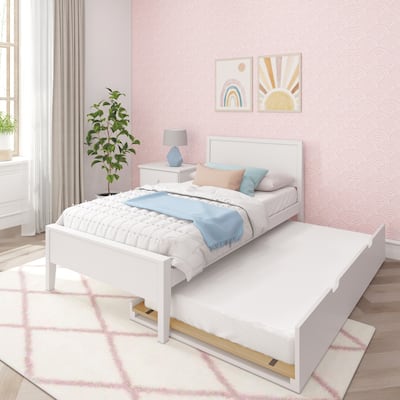Max and Lily Twin-Size Bed with Panel Headboard and Trundle