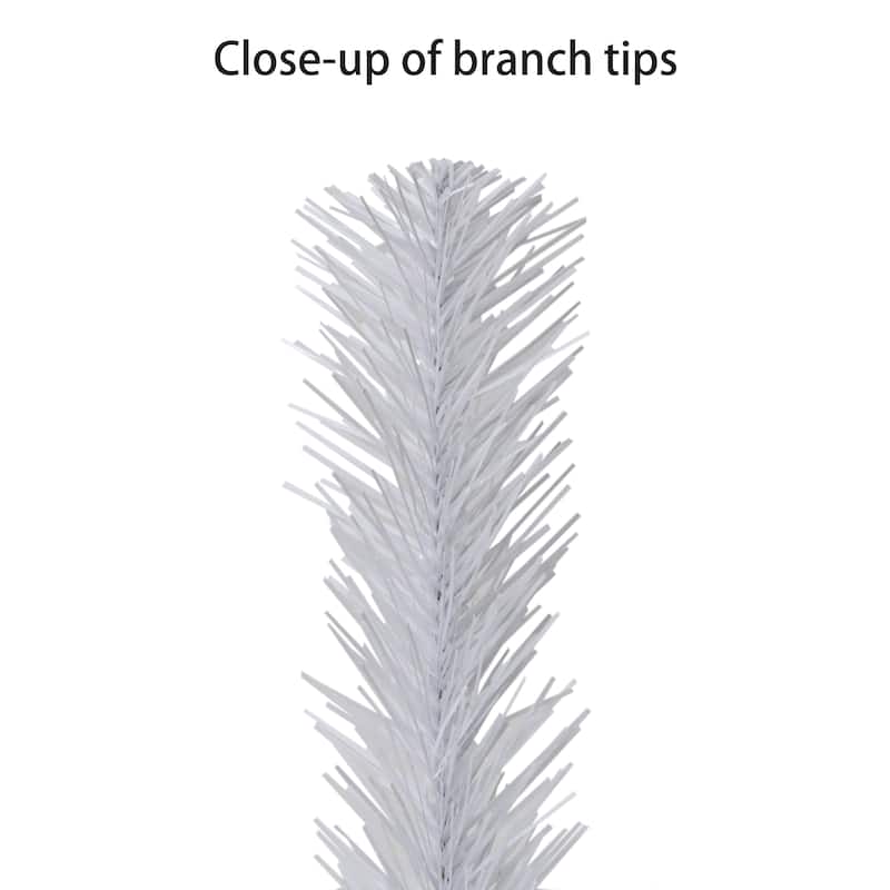 Puleo International 4.5 ft. Pre-Lit White Northern Fir Artificial Christmas Tree