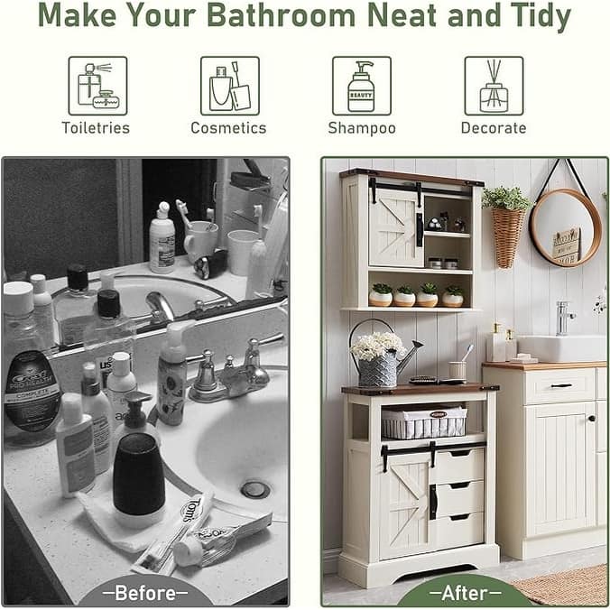 Farmhouse Bathroom Wall Cabinet, Medicine Cabinet, Storage Cabinet