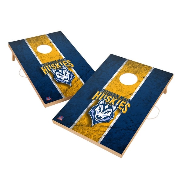 slide 2 of 5, Vintage Southern Maine Huskies Regulation 2x4 Cornhole Set