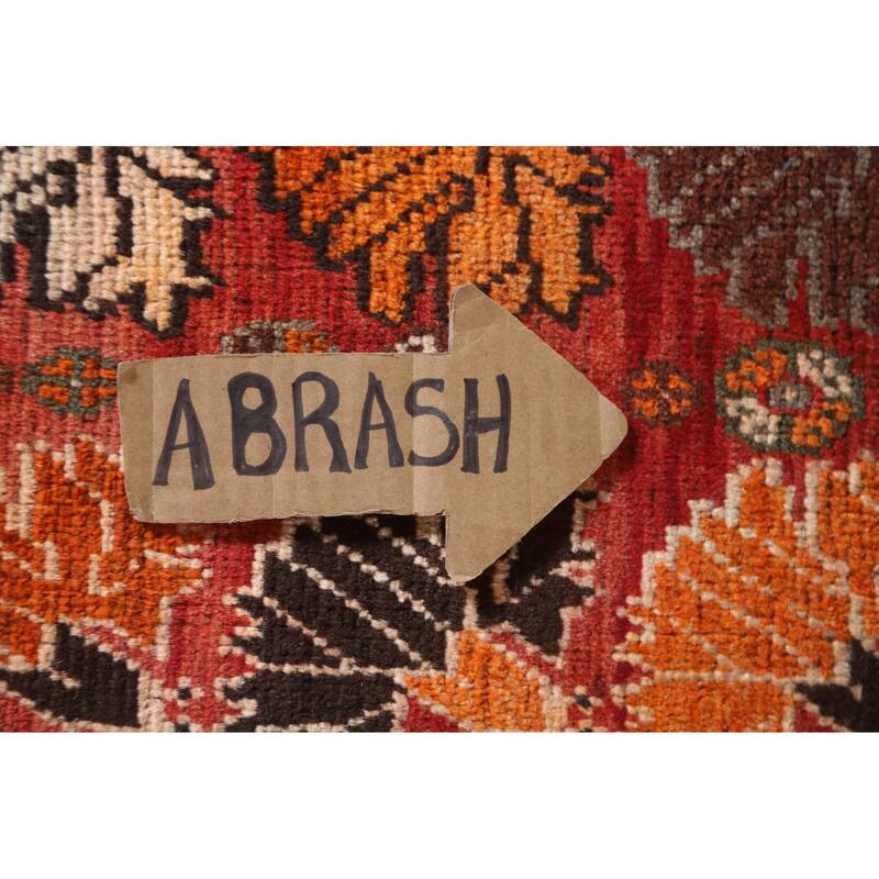 Hand Knotted Oriental 100% Wool Carpet Traditional Medallion Red Shiraz Area Rug - 8' 10'' X 5' 1''