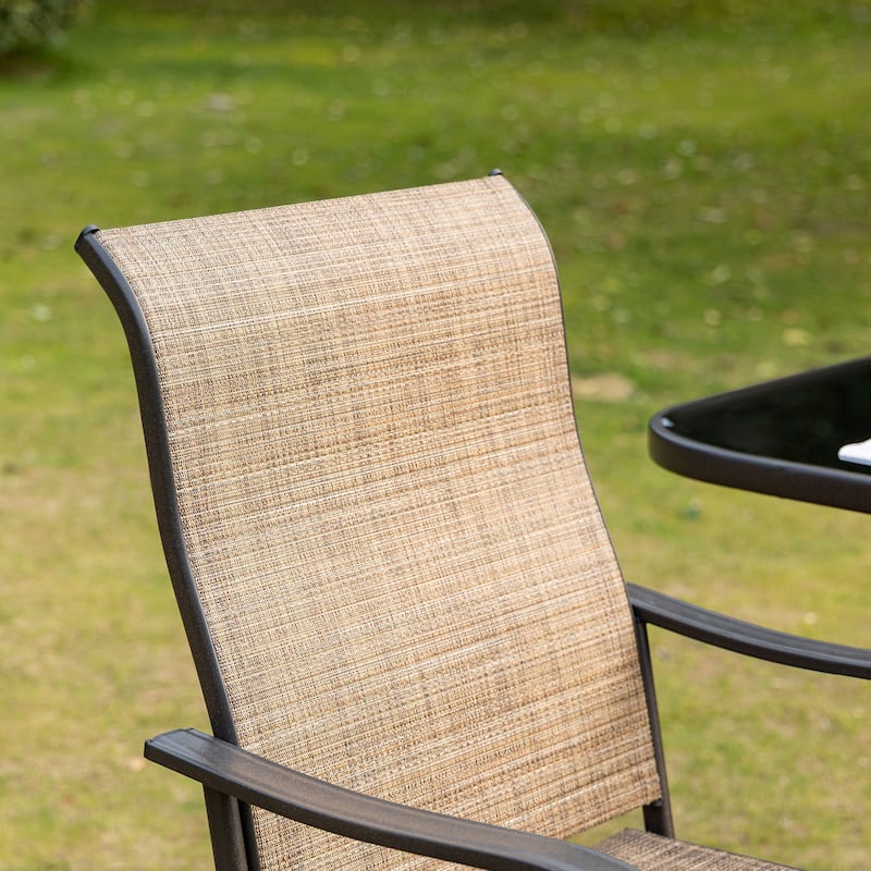 Set of 2 Outdoor Bar Stools with 360 Swivel & Footrest Bars - 23.5" W x 27.25" D x 47.75" H