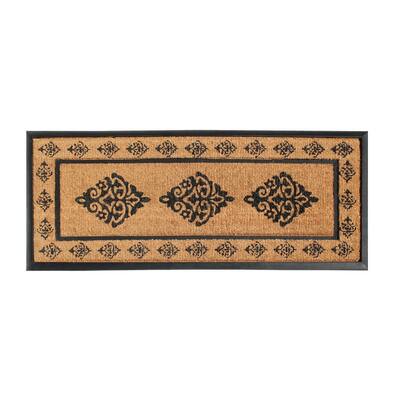 A1HC- Designer Hand-Crafted Rubber & Coir Frame Molded Double Door Mat, Perfect and more functional size - 24"X57"