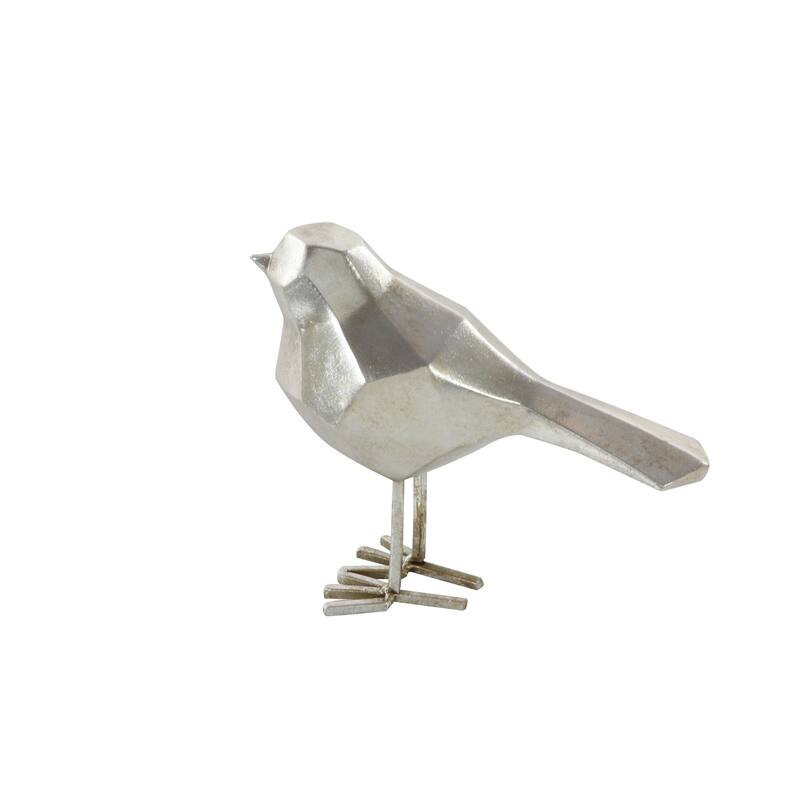 CosmoLiving by Cosmopolitan Gold or Gray Polystone Bird Decorative Sculpture with Origami Accents (Set of 2)