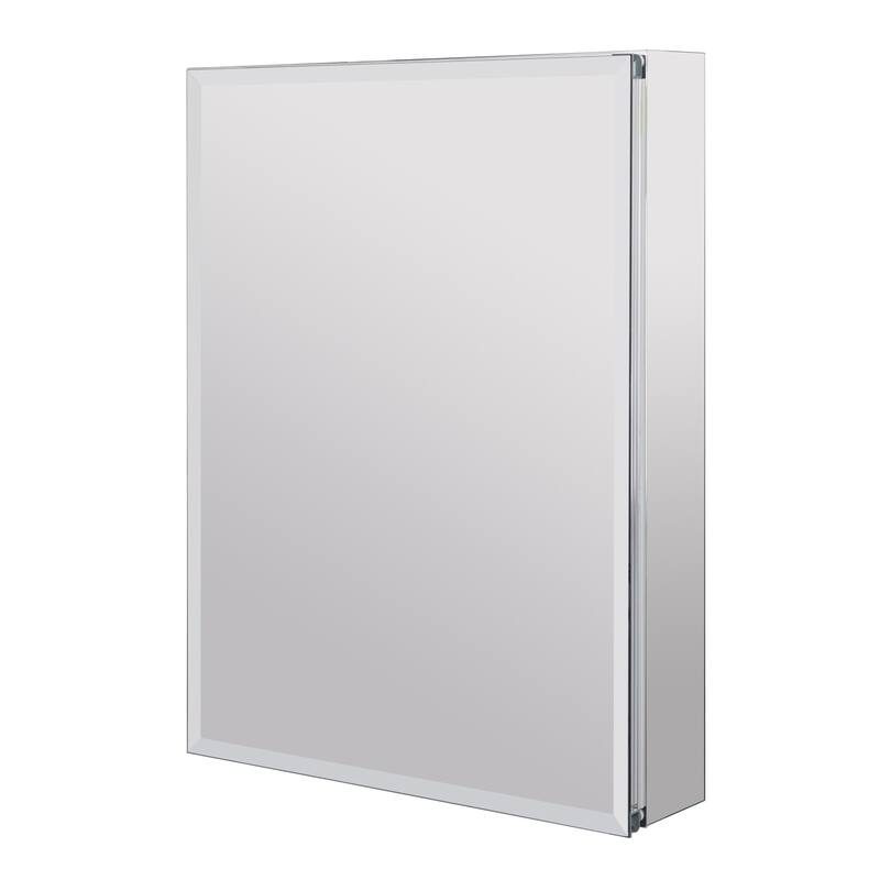 Utopia Alley Frameless 24inch x 30inch Rustproof Medicine Cabinet, Mirrored Sides, Recess Or Surface Mount, Silver