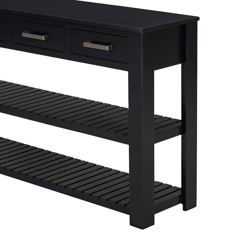 Styli Entryway Console Table with 4 Drawers and 2 Shelves