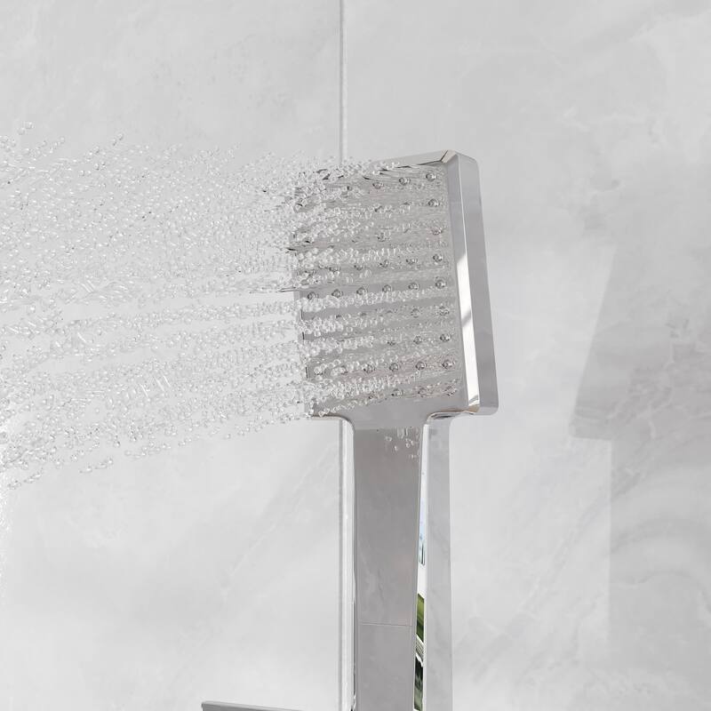 Eviva Edge Shower System with Slide Bar Hand-Shower and Thermostatic Valve