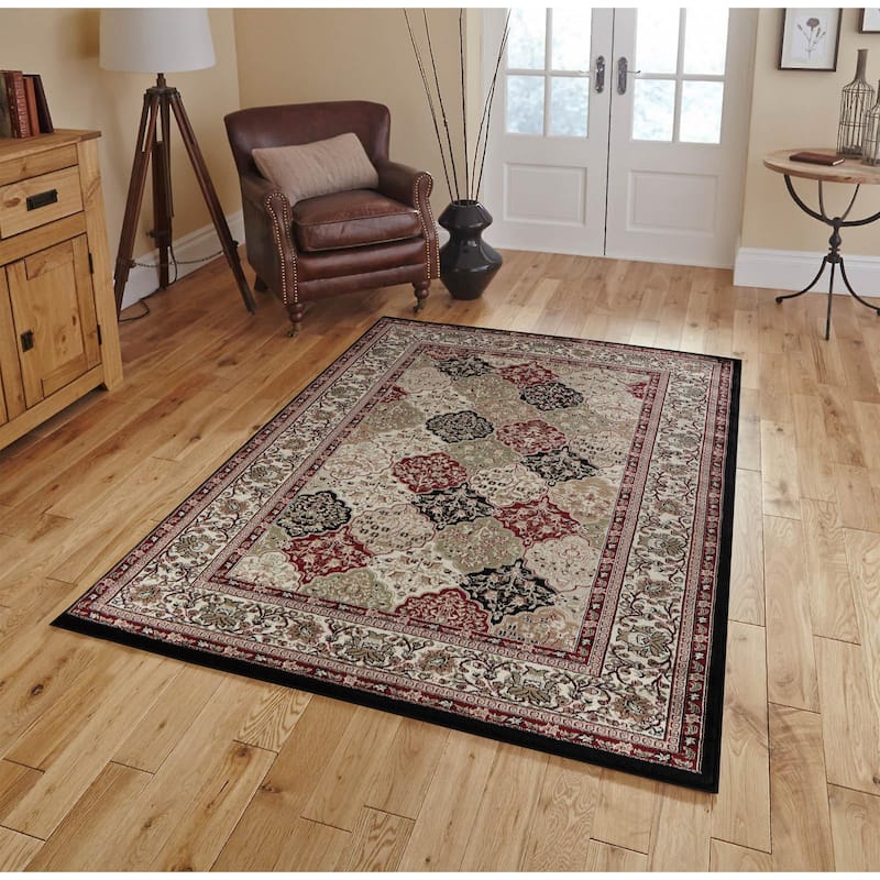 Hollywood Collection Black/Multi Area Rug